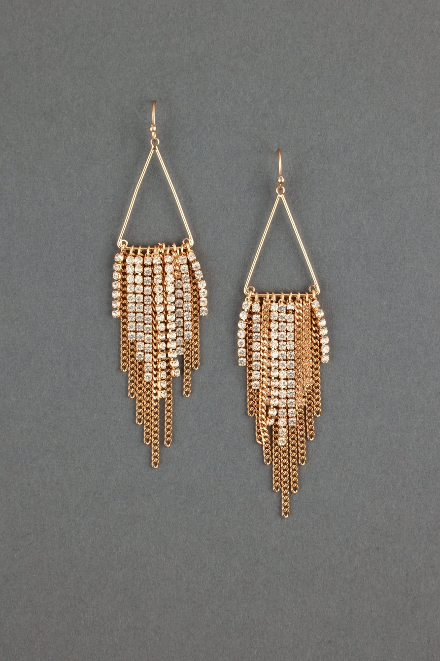 triangle fringe earring